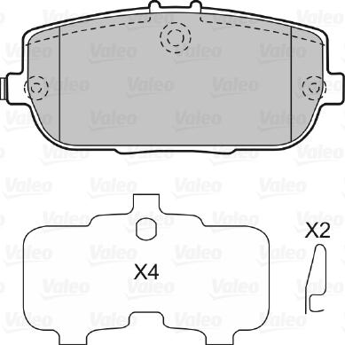 Valeo 598746 - Тормозные колодки, дисковые, комплект unicars.by