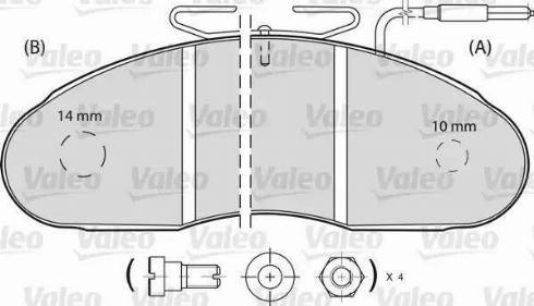 Valeo 541652 - Тормозные колодки, дисковые, комплект unicars.by