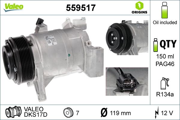 Valeo 559517 - Компрессор кондиционера unicars.by