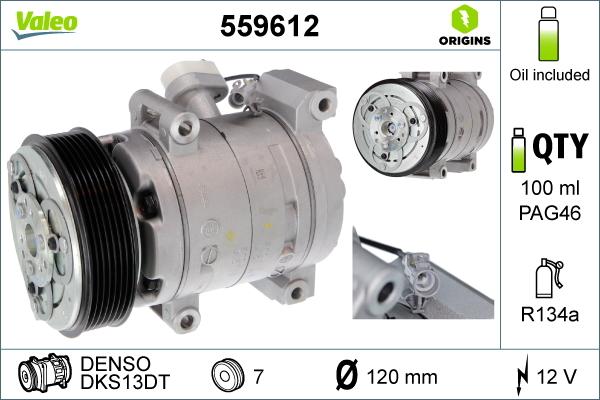 Valeo 559612 - Компрессор кондиционера unicars.by