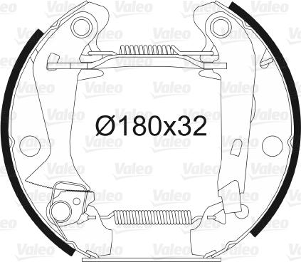 Valeo 554501 - Комплект тормозных колодок, барабанные unicars.by