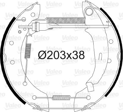 Valeo 554698 - Комплект тормозных колодок, барабанные unicars.by