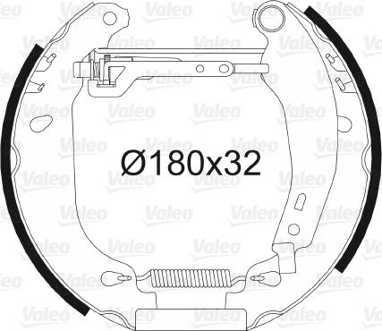 Valeo 554643 - Комплект тормозных колодок, барабанные unicars.by