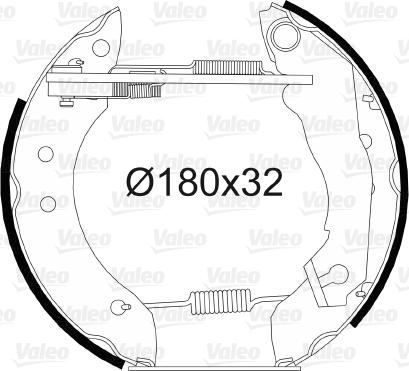 Valeo 554686 - Комплект тормозных колодок, барабанные unicars.by