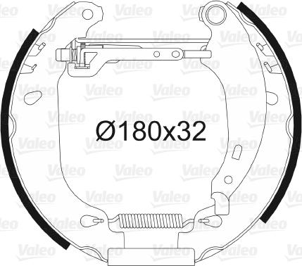 Valeo 554634 - Комплект тормозных колодок, барабанные unicars.by