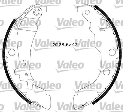 Valeo 554636 - Комплект тормозных колодок, барабанные unicars.by