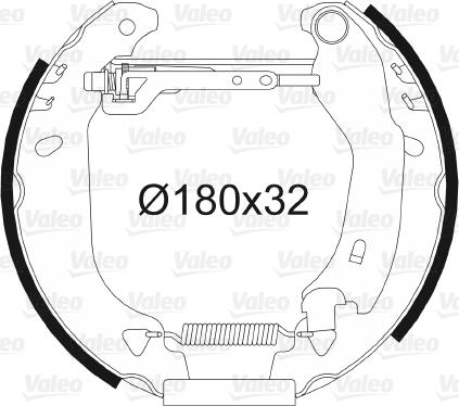 Valeo 554674 - Комплект тормозных колодок, барабанные unicars.by