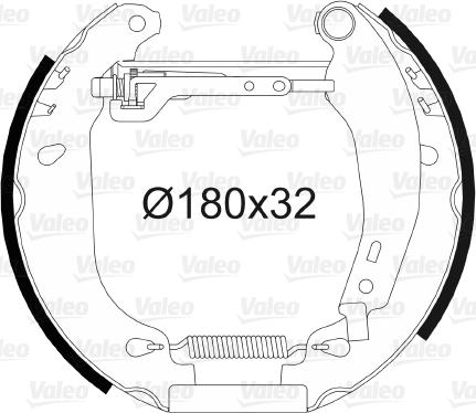 Valeo 554672 - Комплект тормозных колодок, барабанные unicars.by