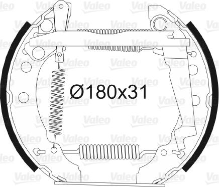 Valeo 554853 - Комплект тормозных колодок, барабанные unicars.by