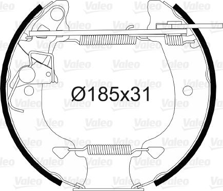 Valeo 554806 - Комплект тормозных колодок, барабанные unicars.by