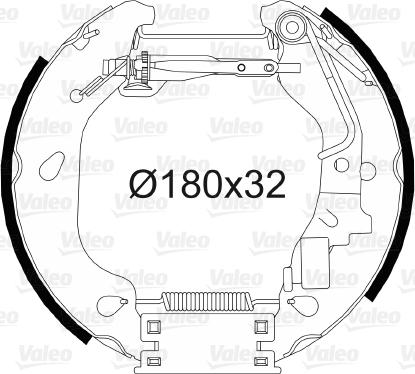 Valeo 554812 - Комплект тормозных колодок, барабанные unicars.by