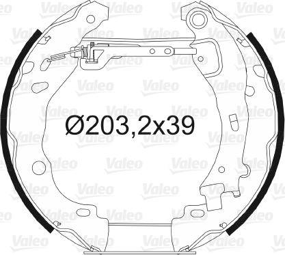 Valeo 554871 - Комплект тормозных колодок, барабанные unicars.by