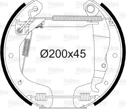 Valeo 554794 - Комплект тормозных колодок, барабанные unicars.by