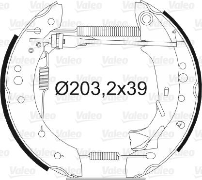 Valeo 554758 - Комплект тормозных колодок, барабанные unicars.by