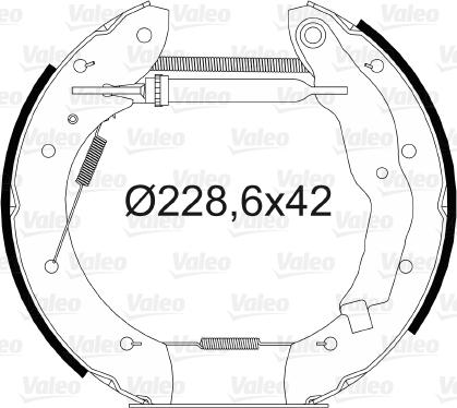 Valeo 554701 - Комплект тормозных колодок, барабанные unicars.by