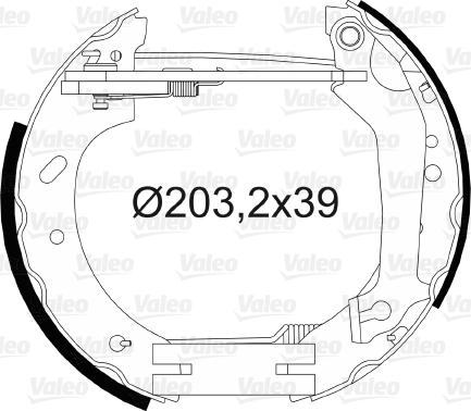 Valeo 554737 - Комплект тормозных колодок, барабанные unicars.by