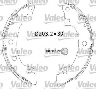 Valeo 553814 - Комплект тормозных колодок, барабанные unicars.by