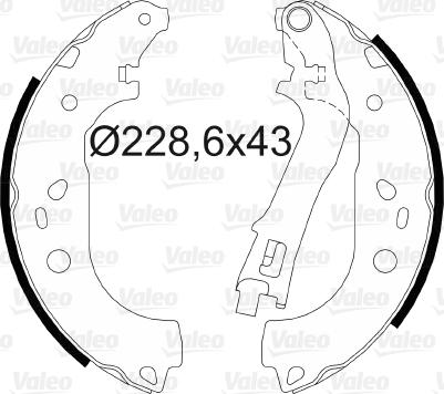 Valeo 564073 - Комплект тормозных колодок, барабанные unicars.by