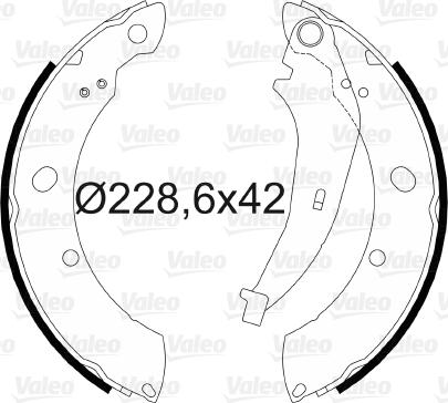 Valeo 564077 - Комплект тормозных колодок, барабанные unicars.by