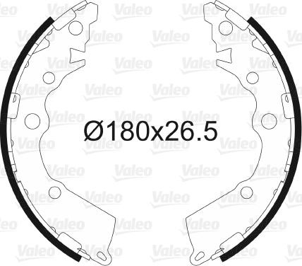 Valeo 564152 - Комплект тормозных колодок, барабанные unicars.by