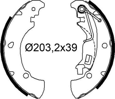 Valeo 564250 - Комплект тормозных колодок, барабанные unicars.by