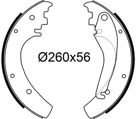 Valeo 564282 - Комплект тормозных колодок, барабанные unicars.by