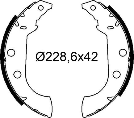 Valeo 564272 - Комплект тормозных колодок, барабанные unicars.by