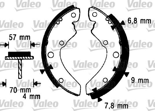 Valeo 562986 - Комплект тормозных колодок, барабанные unicars.by