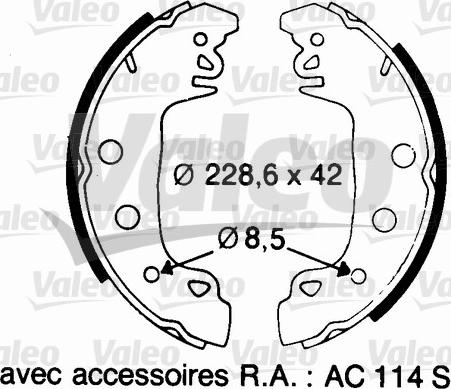 Valeo 562043 - Комплект тормозных колодок, барабанные unicars.by