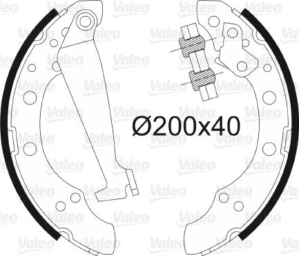 Valeo 562080 - Комплект тормозных колодок, барабанные unicars.by