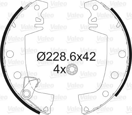 Valeo 562383 - Комплект тормозных колодок, барабанные unicars.by