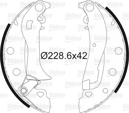 Valeo 562764 - Комплект тормозных колодок, барабанные unicars.by