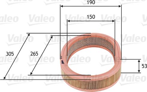 Valeo 585627 - Воздушный фильтр, двигатель unicars.by