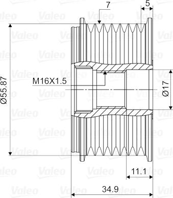 Valeo 588096 - Шкив генератора, муфта unicars.by