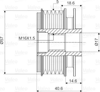 Valeo 588043 - Шкив генератора, муфта unicars.by