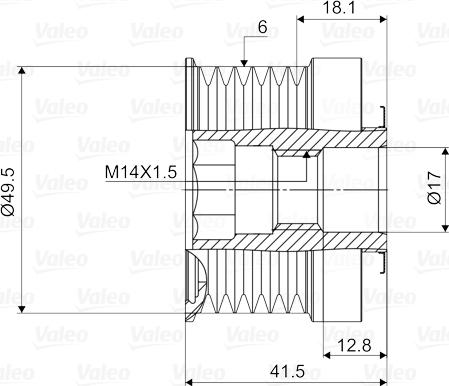 Valeo 588054 - Шкив генератора, муфта unicars.by