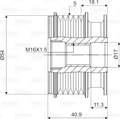 Valeo 588064 - Шкив генератора, муфта unicars.by