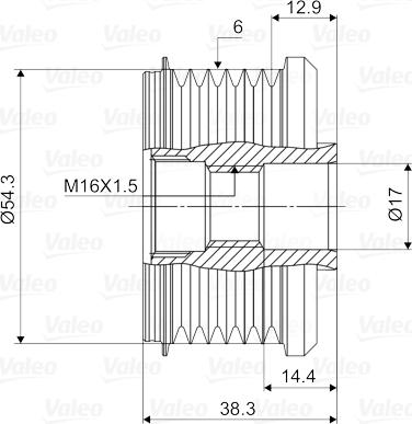 Valeo 588002 - Шкив генератора, муфта unicars.by