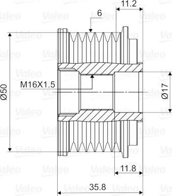 Valeo 588019 - Шкив генератора, муфта unicars.by