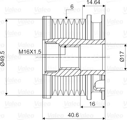 Valeo 588014 - Шкив генератора, муфта unicars.by