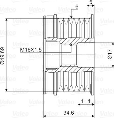 Valeo 588018 - Шкив генератора, муфта unicars.by