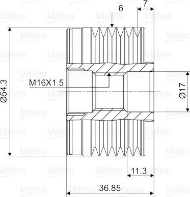 Valeo 588017 - Шкив генератора, муфта unicars.by