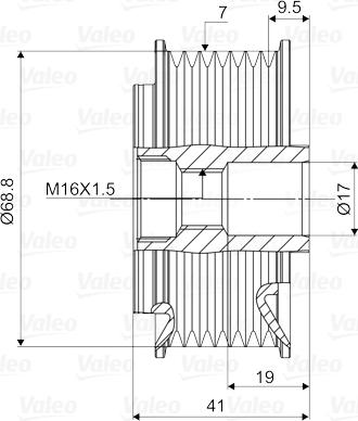 Valeo 588075 - Шкив генератора, муфта unicars.by