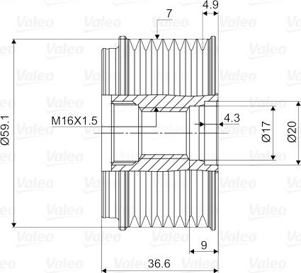 Valeo 588070 - Шкив генератора, муфта unicars.by