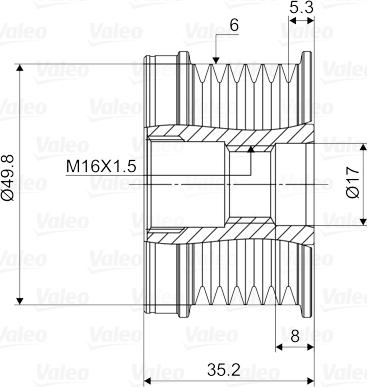 Valeo 588078 - Шкив генератора, муфта unicars.by