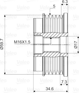 Valeo 588073 - Шкив генератора, муфта unicars.by