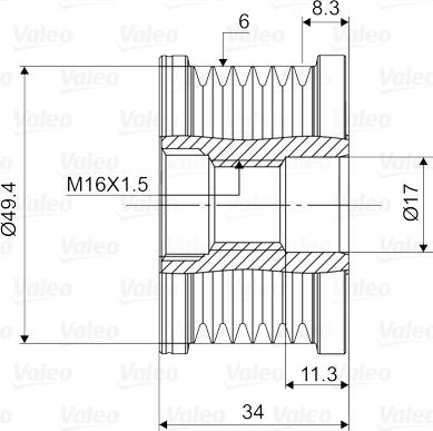 Valeo 588119 - Шкив генератора, муфта unicars.by