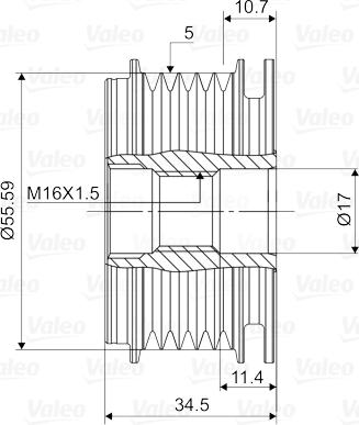 Valeo 588114 - Шкив генератора, муфта unicars.by