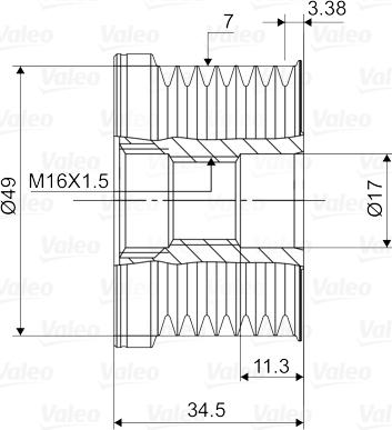 Valeo 588113 - Шкив генератора, муфта unicars.by