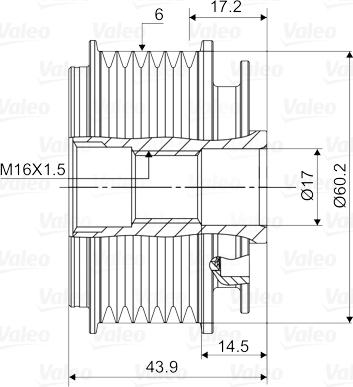 Valeo 588117 - Шкив генератора, муфта unicars.by